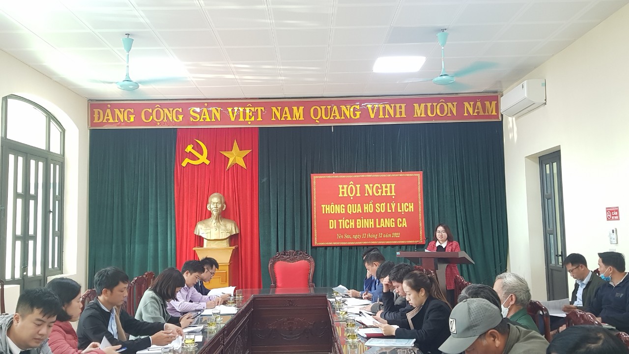 Hội nghị thông qua hồ sơ lý lịch di tích Đình Lang Ca xã Yên Sơn
