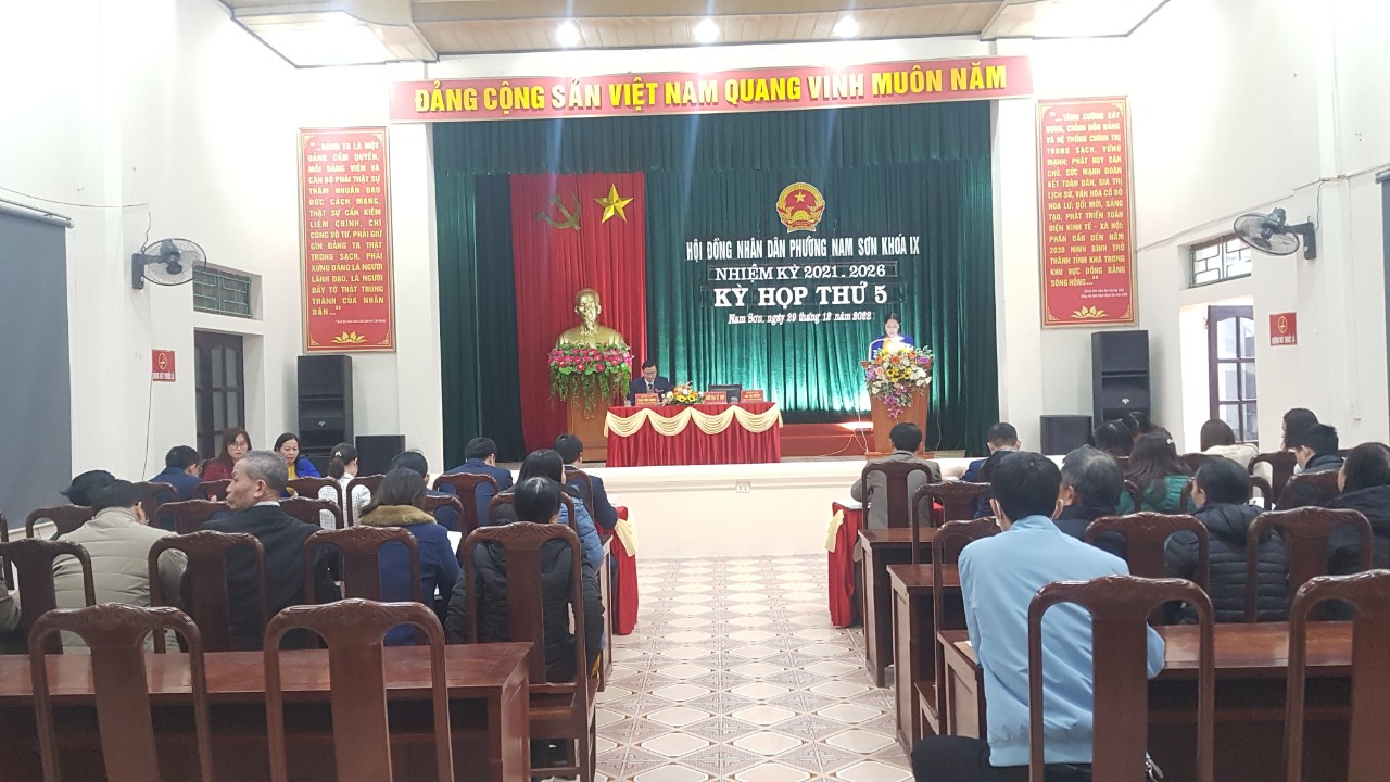 HĐND phường Nam Sơn khóa IX nhiệm kỳ 2021-2026 tổ chức kỳ họp thứ 5.