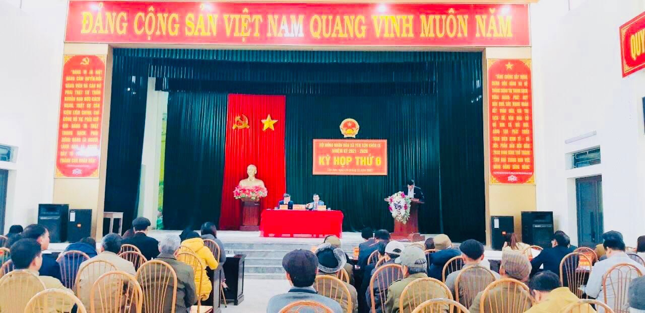 Xã Yên Sơn tổ chức kỳ họp thứ 6,  HĐND xã khóa IX, nhiệm kỳ 2021 - 2026