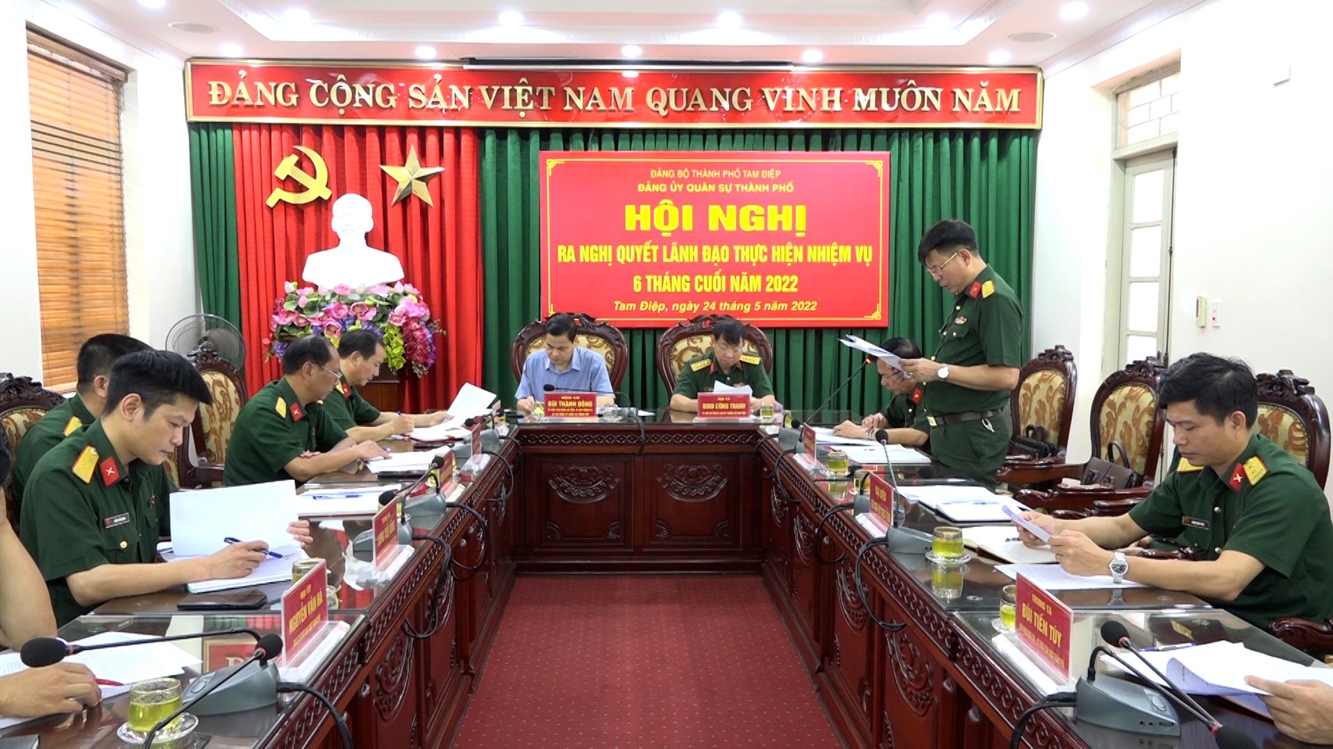 Đảng ủy Quân sự thành phố Tam Điệp tổ chức Hội nghị Nghị quyết lãnh đạo thực hiện nhiệm vụ 6 tháng cuối năm 2022