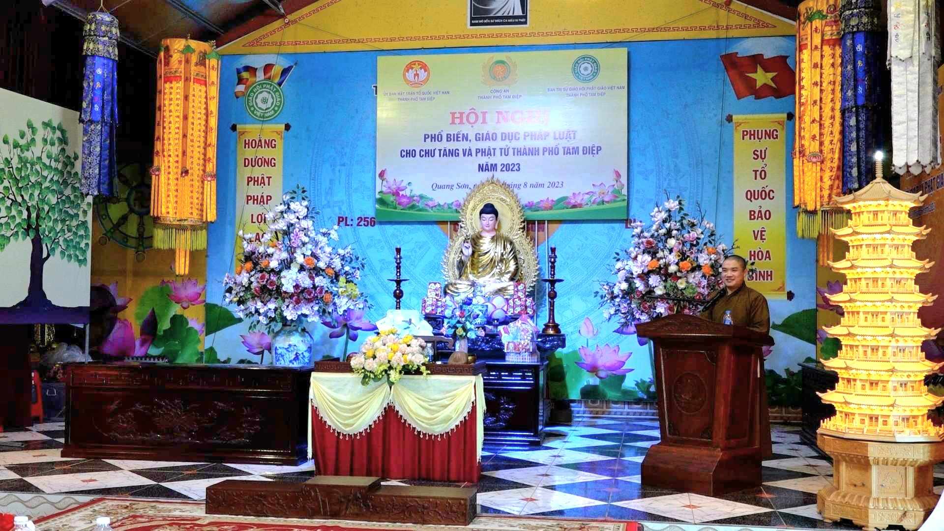 Hội nghị phổ biến giáo dục pháp luật cho Chư tăng và Phật tử thành phố Tam Điệp năm 2023