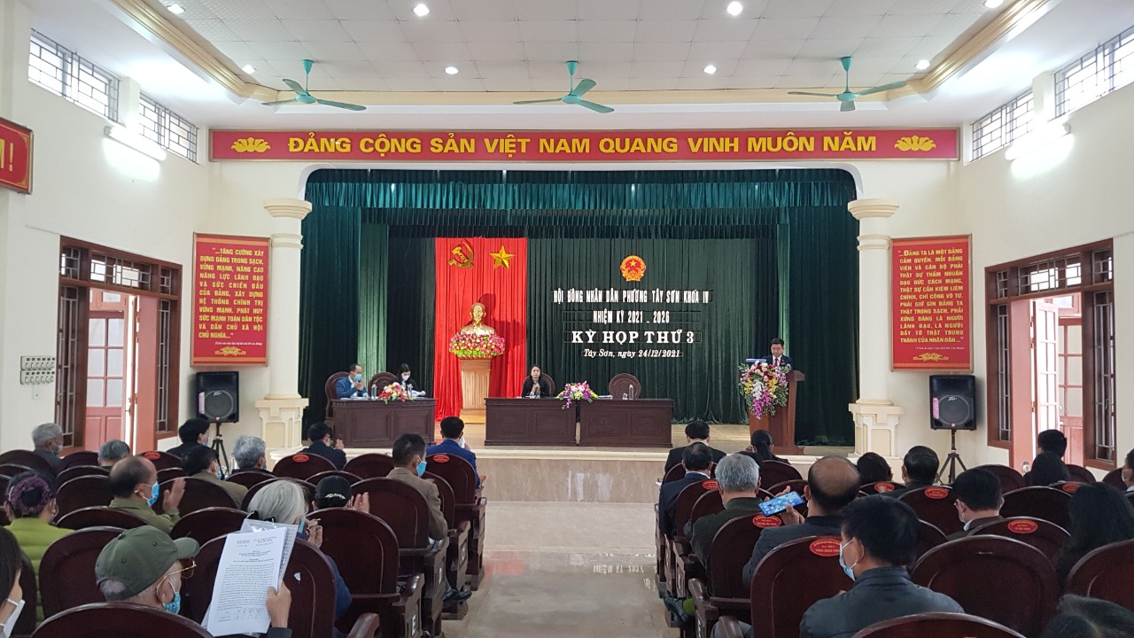 HĐND phường Tây Sơn khai mạc kỳ họp thứ III, HĐND phường Khóa IV, nhiệm kỳ 2021 2026
