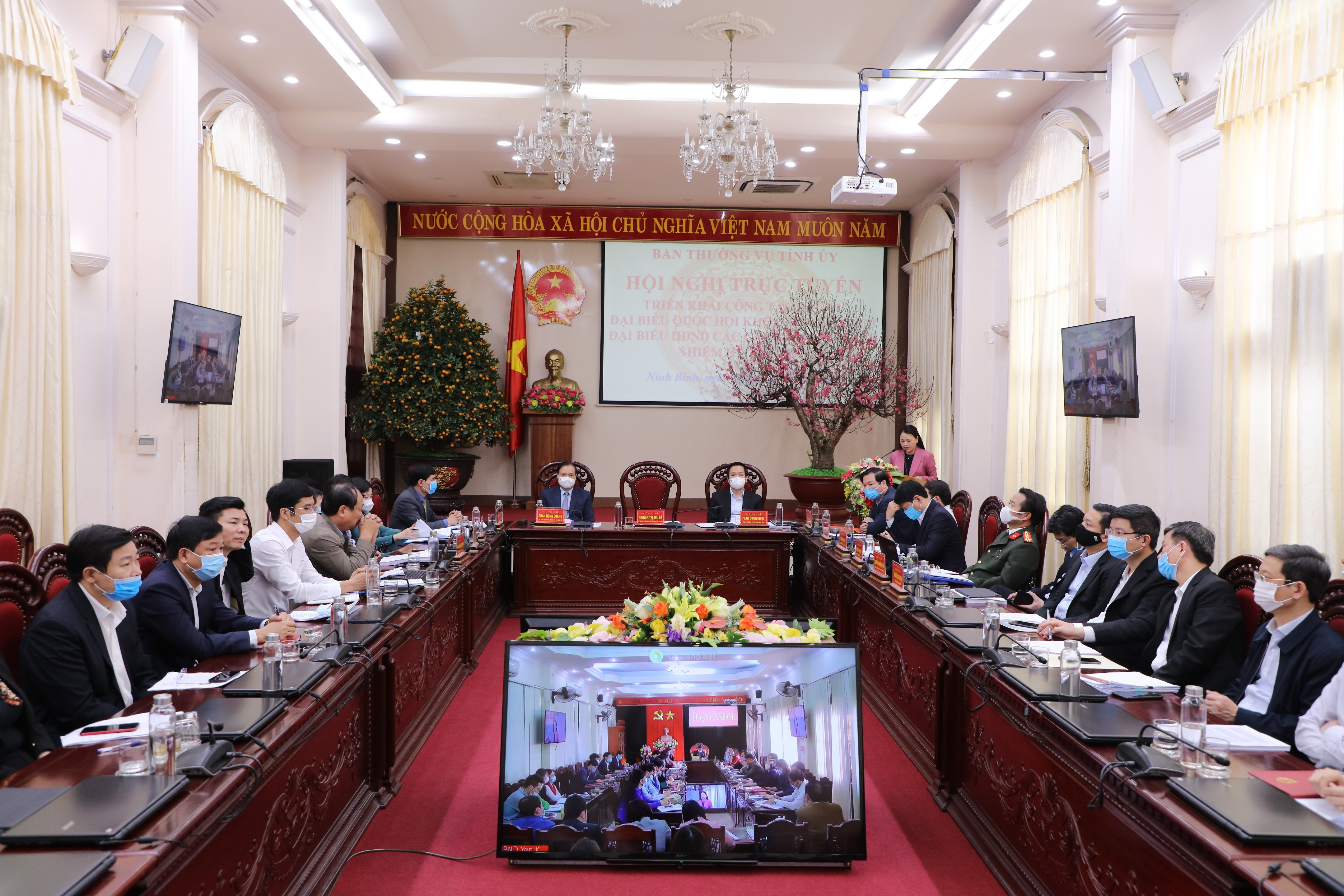 Hội nghị trực tuyến toàn tỉnh triển khai công tác bầu cử ĐBQH khóa XV và bầu cử đại biểu HĐND các cấp tỉnh Ninh Bình, nhiệm kỳ 2021 - 2026